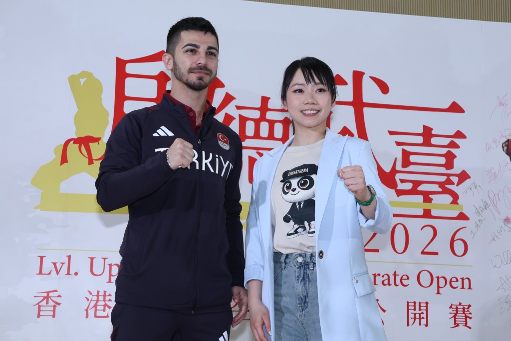 兩位世界冠軍包括女子形的劉幕常及組手(- 60公斤級)的Eray Şamdan 一同出席活動。徐嘉華攝 兩位世界冠軍包括女子形的劉幕常及組手(- 60公斤級)的Eray Şamdan 一同出席活動。徐嘉華攝