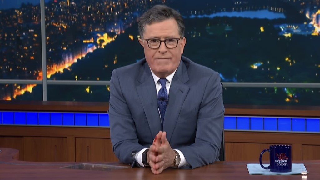 Stephen Colbert在節目上宣布「昨天才知要停播」。The Late Show with Stephen Colbert