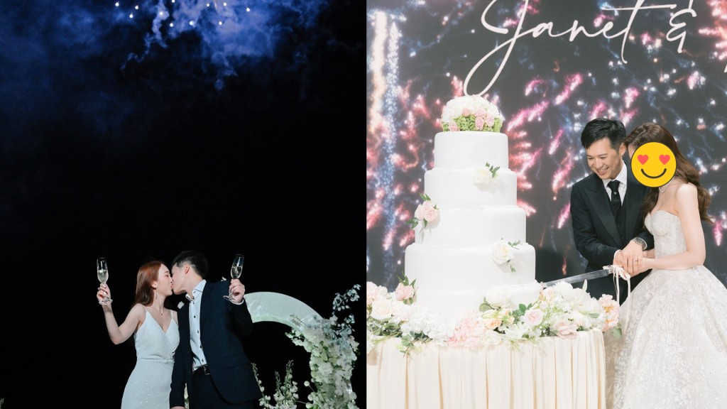 TVB財經「新聞女神」秘密結婚逾半年盛大婚禮曝光 煙火配超勁燈效如同首富嫁女超奢華