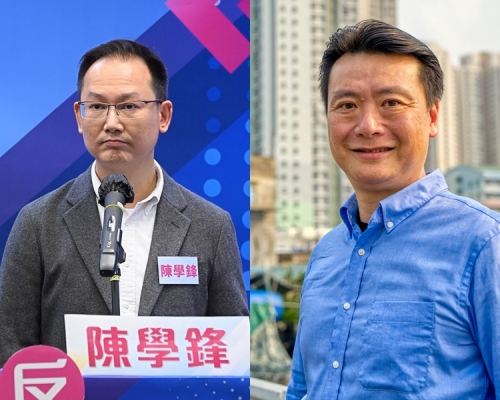 港岛西参选人包括陈学锋(左)及方龙飞(右)。资料图片/FB图片
