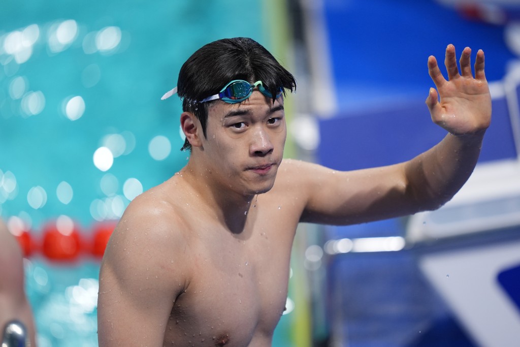 巴黎奧運百米飛魚潘展樂奪得平頭第三名。新華社 巴黎奧運百米飛魚潘展樂奪得平頭第三名。新華社