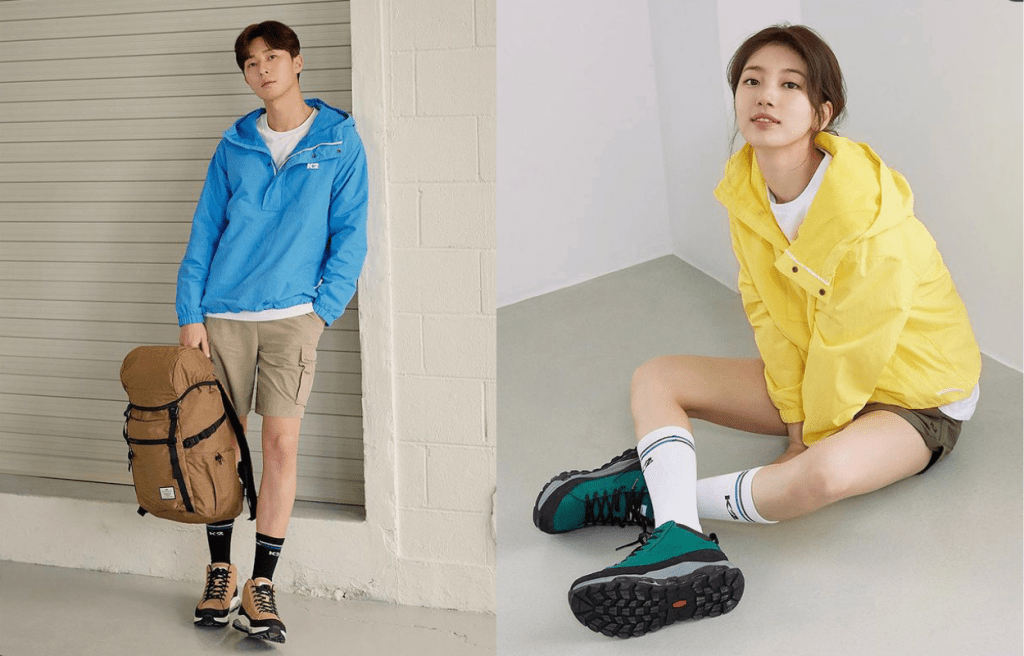 K2今季繼續由朴敘俊及秀智擔任品牌代言人,他們演繹最新的風褸及行山鞋,用上明亮的色調,散發季節的活力氣息。