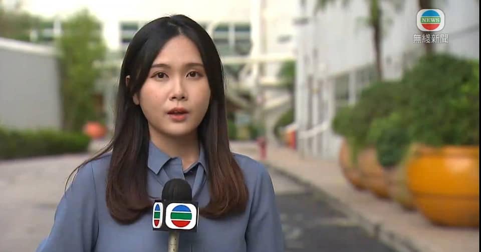 昨晚被派到現場的是TVB女記者翟睿敏。