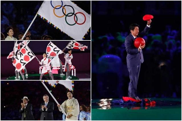 日本首相安倍晋三化身「超级马里奥」在闭幕式现身。