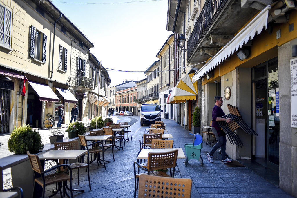 意大利当局封城。AP图