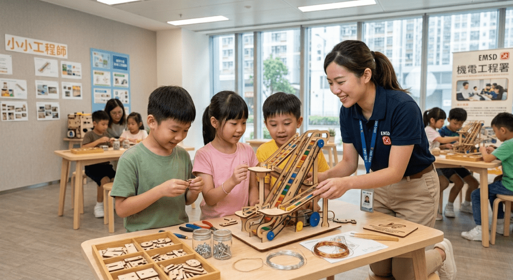 暑期活動2026|機電工程處免費STEAM工作坊學做小小工程師。(AI生成示意圖) 暑期活動2026|機電工程處免費STEAM工作坊學做小小工程師。(AI生成示意圖)