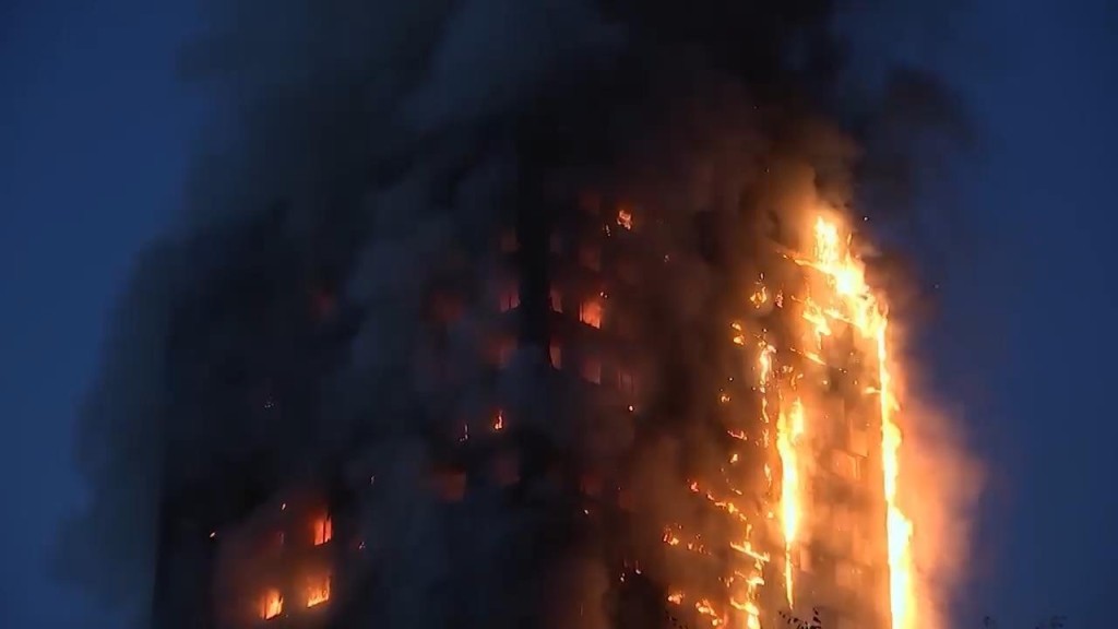 2017倫敦住宅Grenfell Tower大火。 美聯社