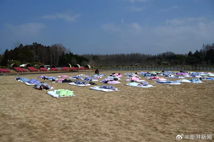 世界睡眠日，上海舉行睡覺比賽。 澎湃新聞