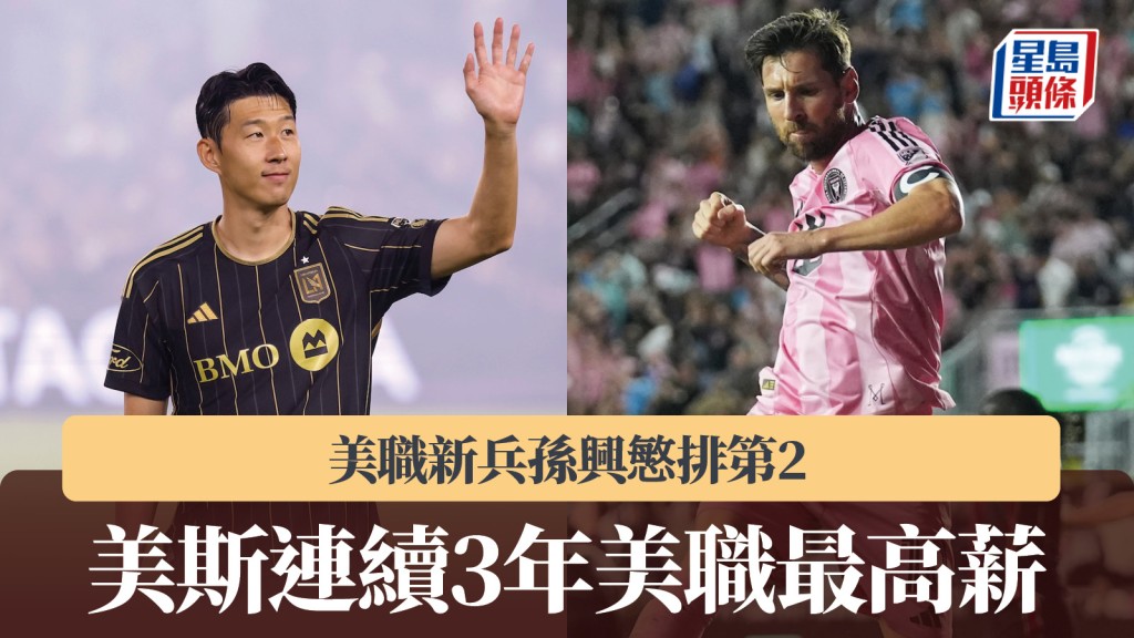 美職|美斯連續3年最高薪 孫興慜排第2。美職社