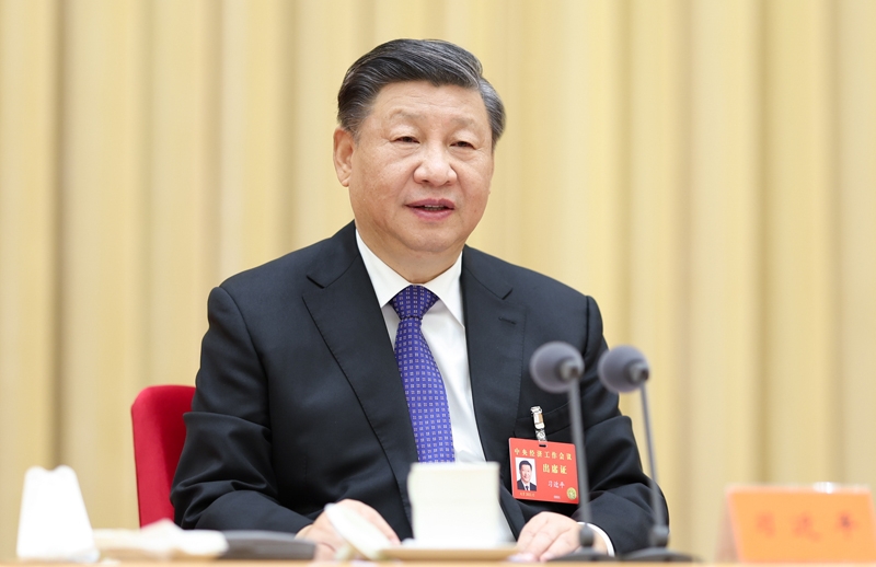 國家主席習近平發表講話。