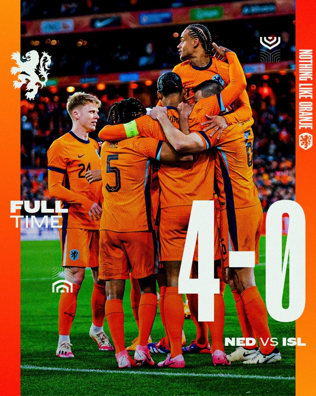荷兰4:0大胜冰岛。荷兰国家队X