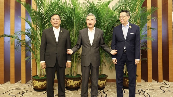 中柬泰三國外長在雲南安寧茶敘。  外交部