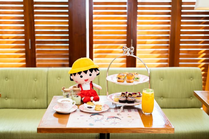 在酒店的咖啡廳可嘗到櫻桃小丸子主題下午茶。