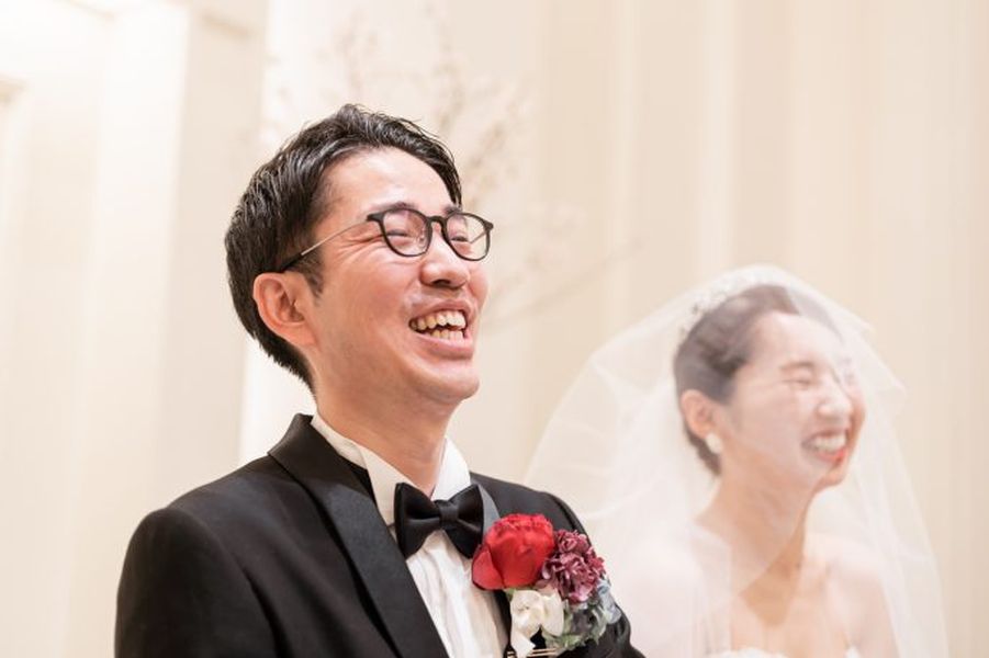 一對新人亦笑不攏嘴。 Masuda_H Twitter圖片