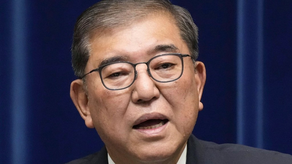 石破茂在首相官邸見記者,宣布辭職。 美聯社 石破茂在首相官邸見記者,宣布辭職。 美聯社
