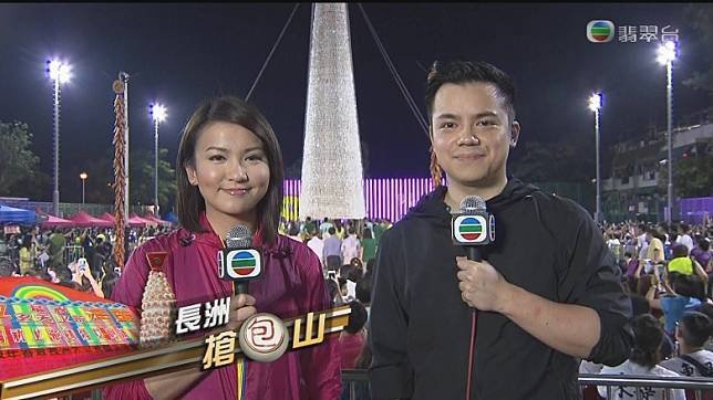 陈嘉欣和刘晋安昔日共事时不时拍档报道新闻，十分合拍且默契十足。(电视截图)