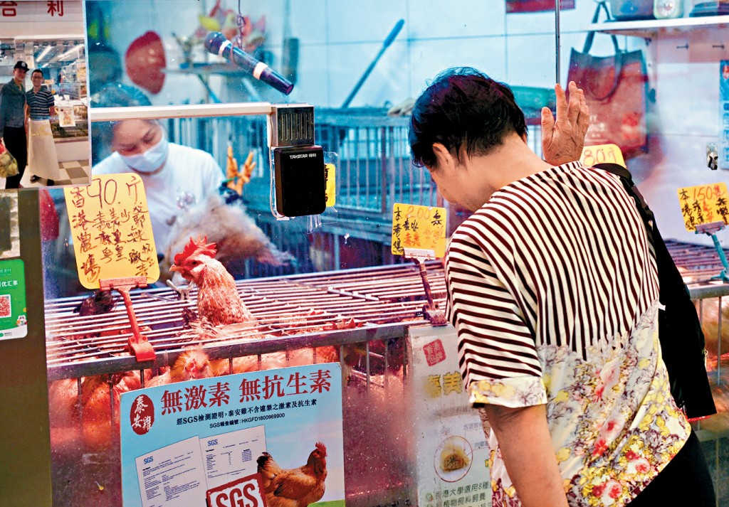 禾輋街市雞檔昨日情況。