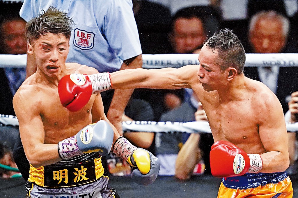 井上尚彌（左）上次對決多納爾時，曾被打爆右眼角。