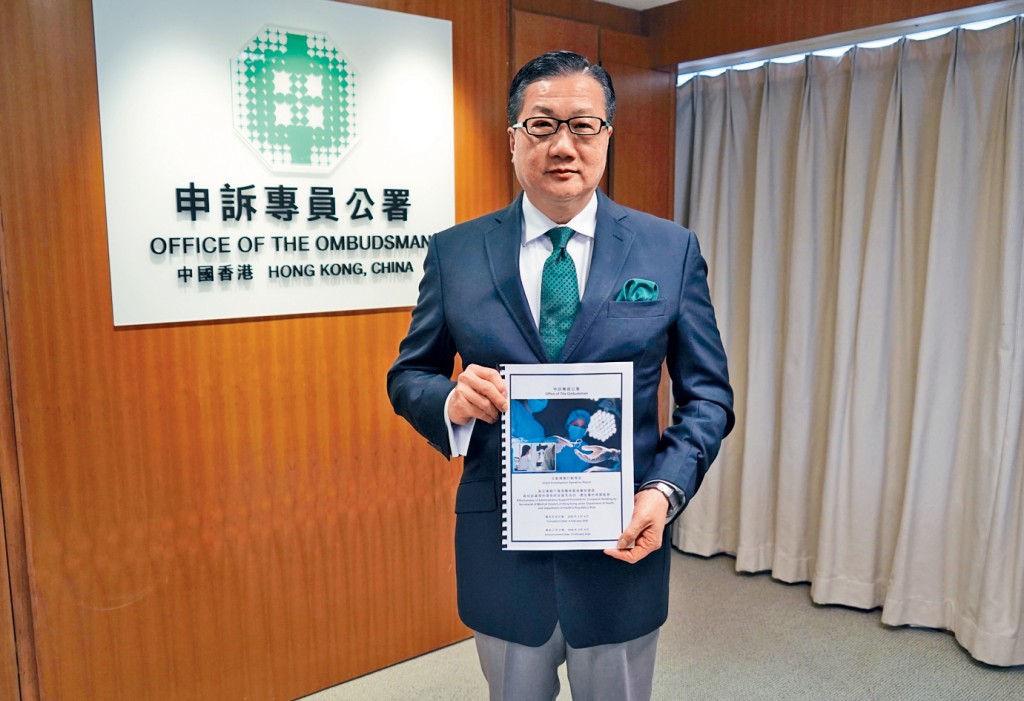 申訴專員陳積志表示，截至去年12月，醫委會有895宗未完成處理投訴。