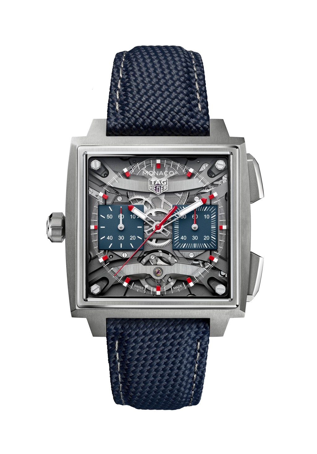 Tag Heuer Monaco Evergraph / 錶殼：40mm鈦金屬 / 機芯：TH80-00自動 / 售價：$220,000。