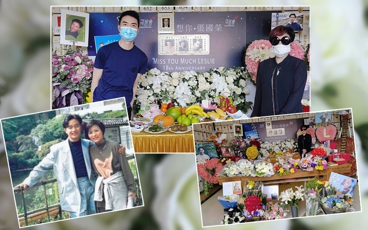 陳淑芬及兒子陳家豪到寶福山向「哥哥」送上祝福。