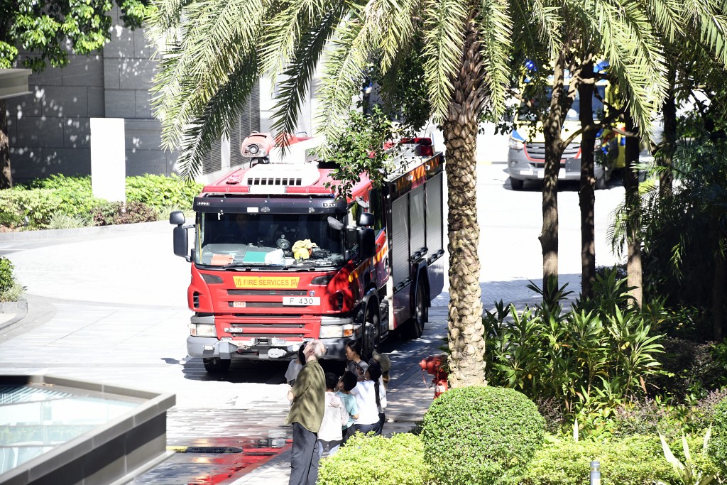 將軍澳唐俊街23號一屋苑發生火警。楊偉亨攝