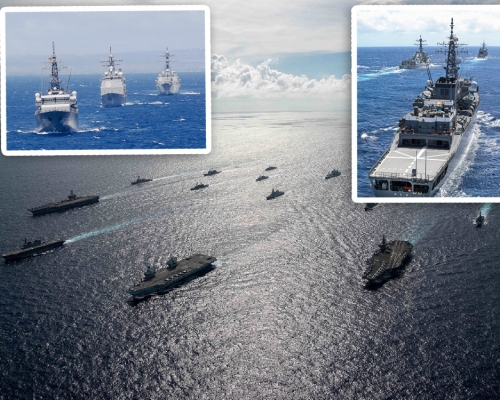美軍太平洋艦隊在Facebook公布聯合軍演照片。 