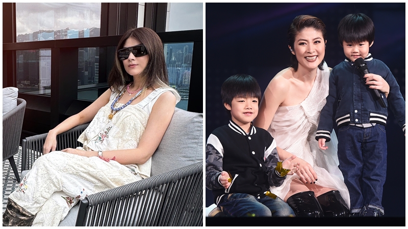 陳慧琳兩子正面罕曝光！「蝦餃仔」呆萌樣似足宋仲基 180cm身高超越媽媽 細仔劉琛盡得爸爸真傳