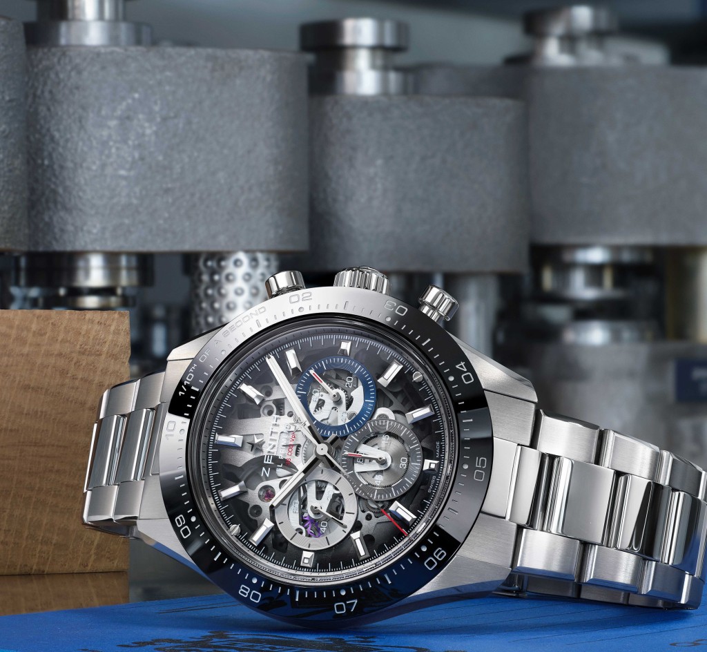 Zenith Chronomaster Sport Skeleton備有兩款不鏽鋼、玫瑰金和限量10枚的鑲鑽玫瑰金共四個版本。