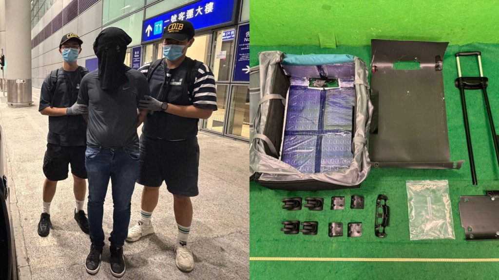海關拘3「飛機豬」檢1300萬元毒品 巴西男被揭寄艙行李夾層藏可卡因