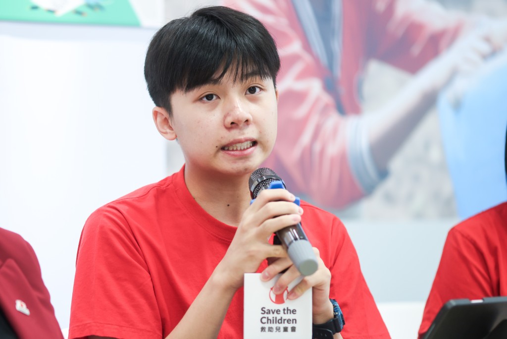 兒童研究員、中六學生田浚陽。 兒童研究員、中六學生田浚陽。