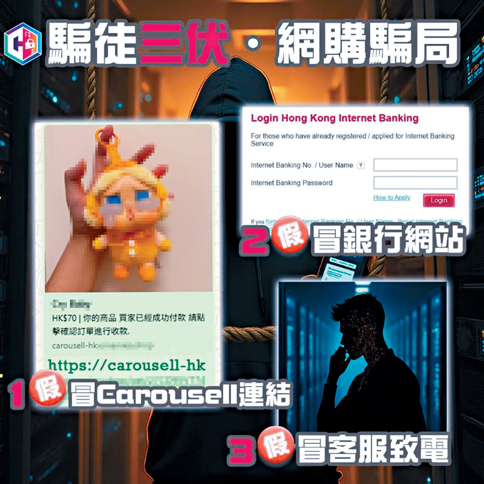 一名女子於Carousell放售「CRYBABY」公仔，遭騙徒呃走損失近4萬元。