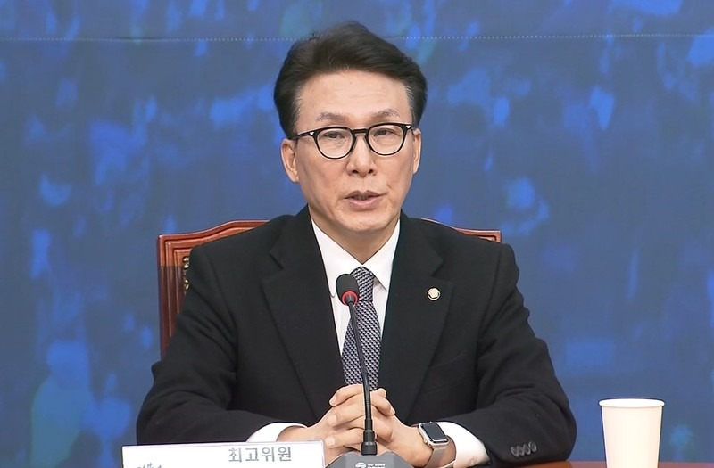 共同民主黨首席最高委員金珉奭。網圖