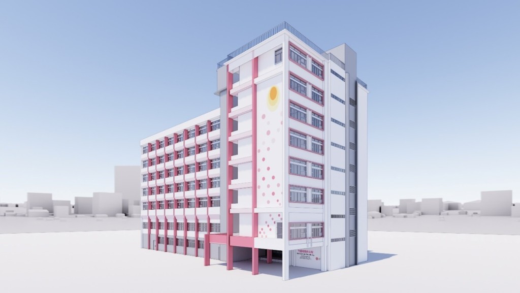 「簡約公屋」即日起全部13個項目均開放接受申請。圖示由校舍改建的黃大仙竹園道簡約公屋項目構思圖。