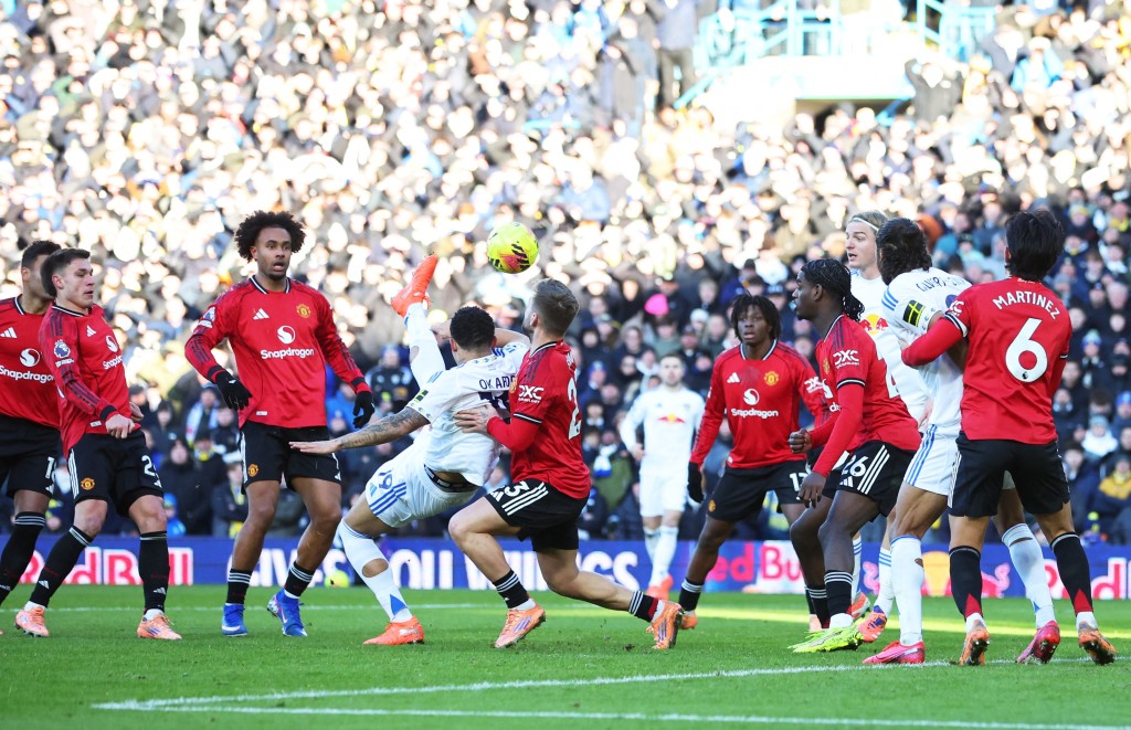 曼聯與列斯聯賽和1:1。路透社