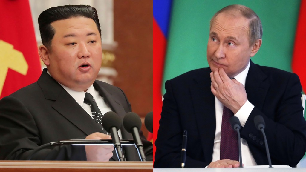 金正恩表示支持與聲援普京捍衛國家尊嚴。AP