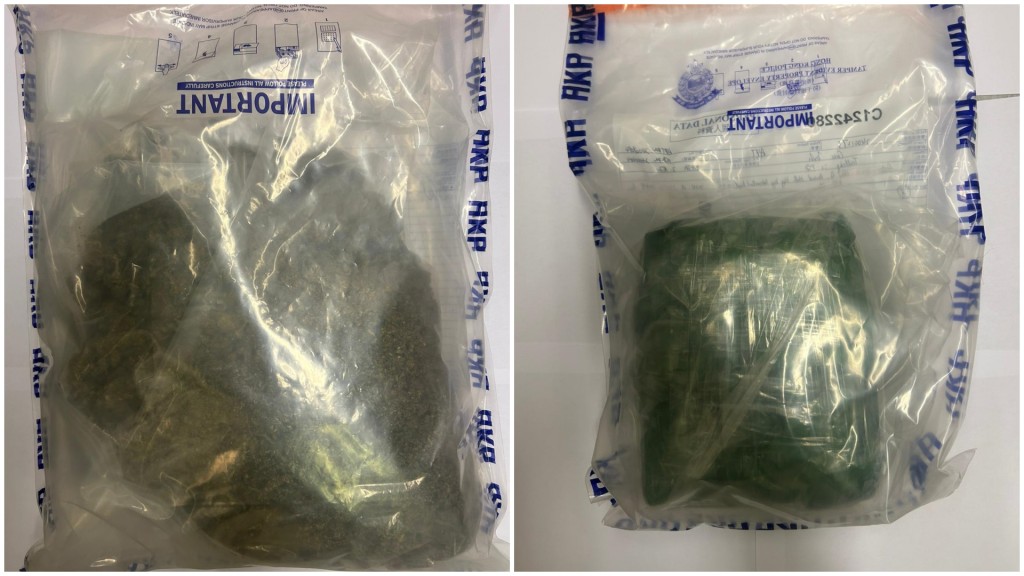 警方在機場截查47歲男子檢獲大麻。