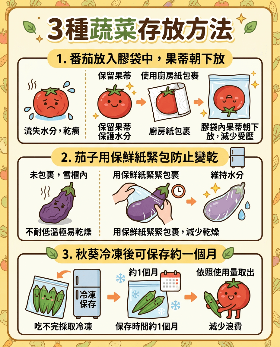 3種蔬菜存放方法 3種蔬菜存放方法