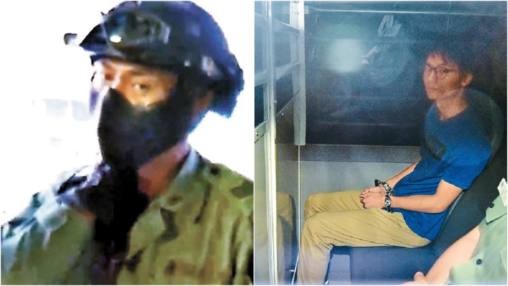 受害警員(左)入禀向目前正在石壁監獄服刑的中六生索償。被告許添力(右)。 資料圖片