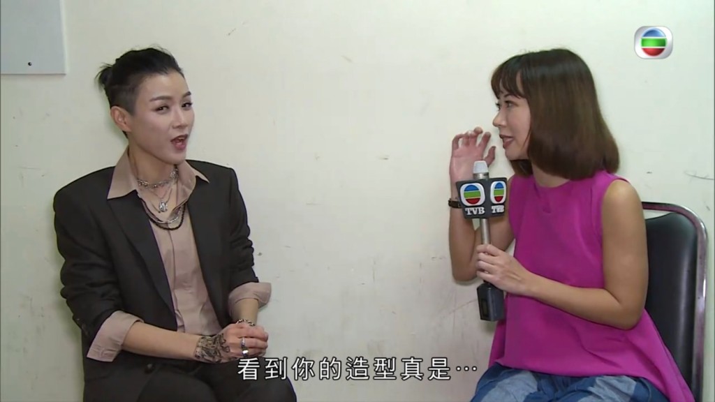 陳茵媺接受娛樂新聞台訪問。