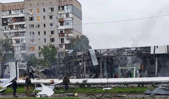 札波羅熱被俄軍轟炸，學校、醫療機構、民宅都被擊中。網圖