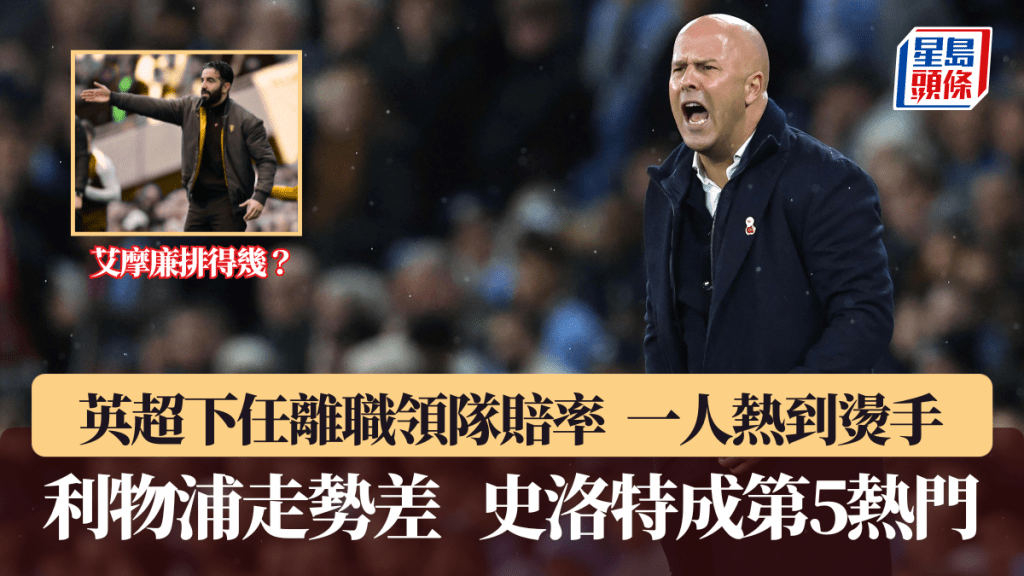 利物浦走勢差，史洛特成下任離職領隊第5熱門。法新社 