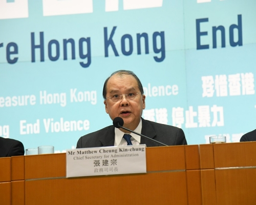 張建宗希望,市民可以諒解警員蒙面是執法行動上的需要。