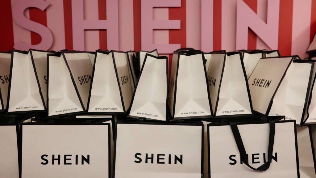 中國快時尚零售商SHEIN公司禮品袋。路透社
