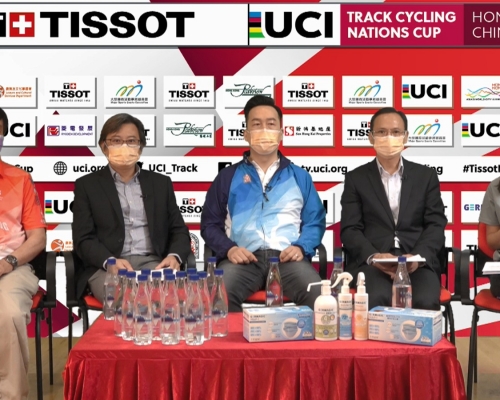沈金康教練(左)表示，今次國家盃是東京奧運前的最佳熱身。 香港單車總會圖片