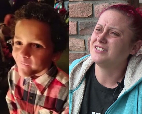 9歲男童傑默（左）在校宣布出櫃，4天就自殺身亡。母親皮爾絲（右）表示傑默自殺的原因是同學欺凌所致。（網圖）