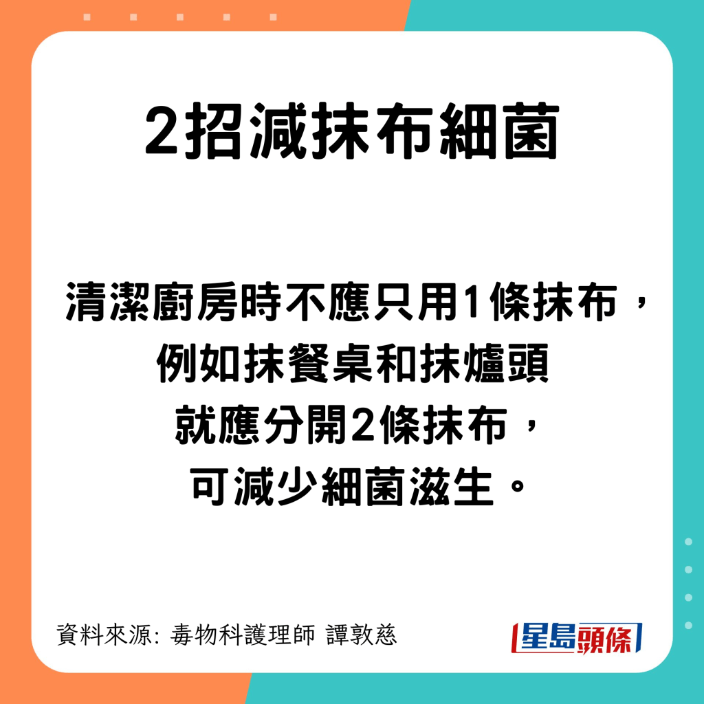 2招減抹布細菌 最佳更換時機
