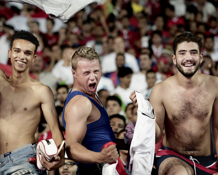 埃及球迷情绪高涨。AP