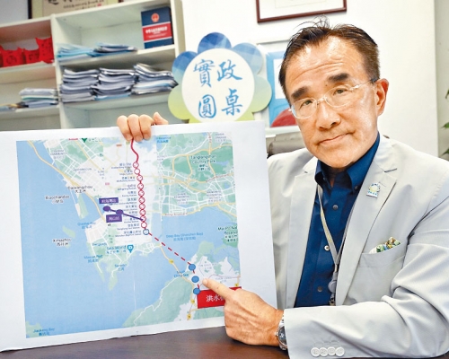 田北辰建議，在洪水橋站起增加兩個本地車站，如在元朗廈村附近。
