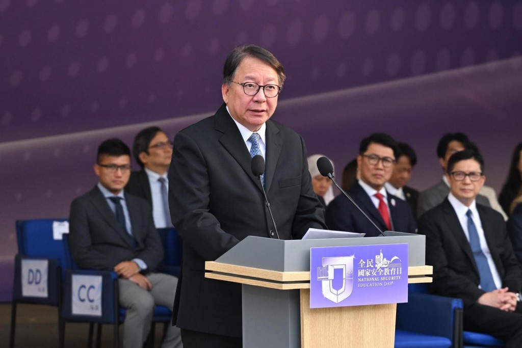 政務司司長陳國基致詞。政府新聞處圖片 政務司司長陳國基致詞。政府新聞處圖片